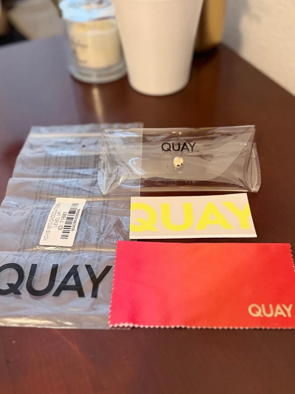 Quay Australia Level Up Chocolate Brown Gradient Oversized Square Sunglasses